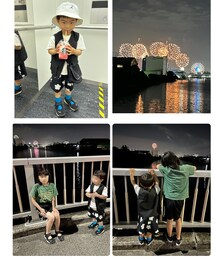 花火大会🎇👧🏻👦🏻 | 昨日花火大会🎇で観に行って来たよ✨👧🏻体操教室の格好のまま🙈たまたまNAUTICA、エアリフトリンクだった👫✨(その他)