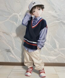 初アニメ化👦🏻 | 4枚目の👦🏻をMeituアプリでアニメ化😆服の再現率すごい👏化粧💄してる？大窓5枚目の方が👦🏻っぽいかな😆(ポスター/アート)