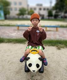 昨日のリアコ😆 | 少し涼しくて今季初長袖‼️靴はやっぱり瞬足👟歩きやすいみたい！コーデに全く合ってないけど仕方ない😅この後、姉とお友達らと鬼ごっこしたり走り回って汗かきまくり脱いでタンクトップに😂(その他)