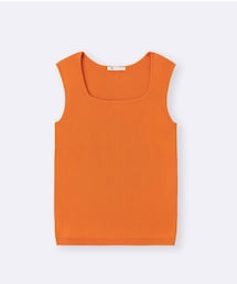 GU | リブニットスクエアネックタンクトップ WOMEN S(タンクトップ)