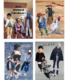 えいちゃんママみーちゃんよりコラ画💝 | ボーダーを探せ！ご参加、ご覧の皆さまへのお礼コラ画、過去のコーデから三人共通のコーデ探してくれコラ画に💝センス良いし素敵すぎるコラ画に感動🥹💖みーちゃんありがとう💝(ポスター/アート)