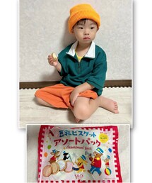 うさこのスウィーツ同盟会🍓🥜 | 座ってŧ‹”ŧ‹”👦🏻豆乳ビスケットのいちご🍓が大好き❣️春限定だけど、店員さんにアソートにあると教えてもらいGET💡👦🏻も🍓大好き🥰バニラ🍨好きの👦🏻だけど、塩バニラはお気に召さず😅🥜は粒感もあり美味しかった😋(ラッピングキット)