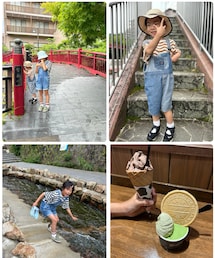 有馬温泉とうさこのスウィーツ同盟会🍨 | ホテルが有馬温泉に近くてチェックイン前に少し寄った ジェラート日本一の有名なお店に行きたくてちょうど雨宿りに☂️👧🏻ショコラ🍫、👩🏻👦🏻ピスタチオ&抹茶に炭酸せんべい添え 美味しかった😋食べ終わったらほぼ止んでで良かった😮‍💨✨️(その他)