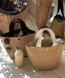 SHEIN | ストローミニトートバッグ ホワイト ブラック各々あり(トートバッグ)