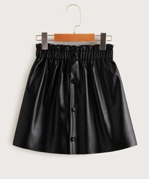 SHEIN | ペーパーバッグウエスト ボタンフロント PU スカート 8YR 534円(スカート)