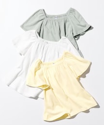 UNIQLO | GIRLS ギャザーフレアスリーブTシャツ 150cm(Tシャツ/カットソー)