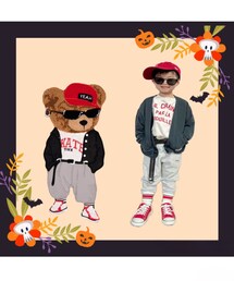 くまとリンクコーデ😎 | 🧸さん体格良いからコーデ映える😆💕レンレン横幅盛りました😂ダボッとしたグレーのパンツ欲しいな😆(ポスター/アート)