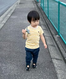 リアルコーデ💛 | まだ暑かった日の夕方のお散歩コーデ🚶♀️🦖持ち歩きたがる😅(その他)