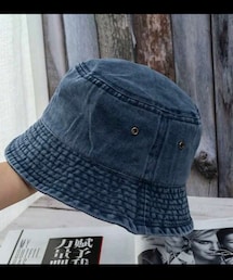 SHEIN | 新作 春夏ウォッシュデニム帽 ダークブルー 54-58cm(ハット)