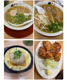 うさこのスウィーツ同盟会🍜 | 紅葉、イルミネーション帰りの夕食🍜鉄板チャーハン卵🥚自分で割入れて最後かき混ぜて完成✨美味しかった😋私は普通のラーメン🍜右上は旦那さんの。子供達はお子様ラーメン、唐揚げ食べてガリガリ君ソーダ味付きで満足😋(ラッピングキット)