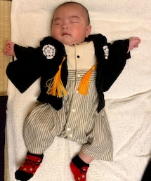 100日祝い㊗️ | 主役お食い初め🥢🐟後ソッコー寝る😴(その他)