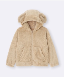 GU | KIDS［男女兼用〕マシュマロフィールフルジップパーカ［ドッグ〕 120cm(パーカー)