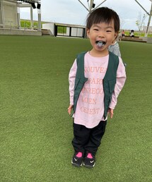 食後の👦🏻😛💙 | この前小窓投稿したギャラクシードーナツ🪐🍩を食べたら青舌に👅💙(ラッピングキット)