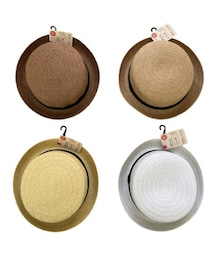 DAISO | カンカン帽（キッズ）54cm ライトブラウン 110円 顎紐は自分で付けました。(ハット)