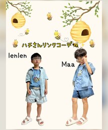 まーくんとのコラ画🐝🐝 | まーくん追いコーデ🐝 リンクコーデしたよ🐝🐝(ポスター/アート)