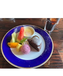 デザートプレート🍰🍉🍈🍍🍊🍨🍮🍘 | 温泉♨️後に海沿いのカフェにて(その他)