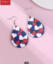 SHEIN | トリコカラー🇫🇷 230円 パリスポーツゲームにインスパイアされたウォータードロップ形の木製プリント♡ パリ五輪応援の気持ちも込めてꉂꉂ📣(ピアス（両耳用）)