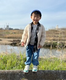 アウターありver. | UNIQLO キルティングジャケット 羽織り。暖かくて実際はアウターなしで過ごせた☀️(ラッピングキット)