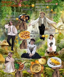 きぬちゃん🍄BDパーティー🎉続編 | 手料理と言いたい所だけど、、、実は栗原はるみさん作、Uber Eatsで頼みました🤫 https://www.yutori.co.jp/shop/pg/1recipe-mushroom/ 上から ①しいたけの肉詰め ②きのこのオムレツ ③きのこのチゲ ④きのこのクリームスープ ⑤オムライスのクリームきのこソース(ポスター/アート)