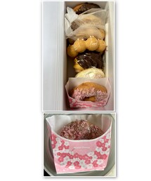 うさこのスウィーツ同盟会🍩 | 桜もちっとドーナツ 満開🌸🍩のさくらチョコだけ食べたらホントに桜味だった🌸😋(ラッピングキット)