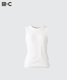 UNIQLO | メッシュクルーネックセーターノースリーブ ブラック WOMEN XS  1,990円(タンクトップ)