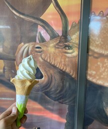うさこのスウィーツ同盟会 | 恐竜テーマパークの売店にて 350円 トリケラトプスにソフトクリーム🍦🐮🥛濃厚で美味しかった😋(その他)
