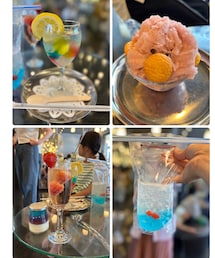 うさこのスウィーツ同盟会🍧 | 左上:👩🏻の宝石レモネード🍋💎 左下:私の妹いちごスパーリングワイン🍓🥂 右上:👦🏻いちご🍓かき氷🍧右下:👧🏻金魚ソーダゼリー🐟(ラッピングキット)