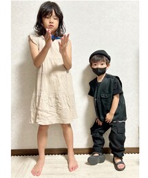 👧🏻👦🏻📸 | 👧🏻は忍者ちゃう😅タンクトップにロゴあるけど見えない🙈(その他)