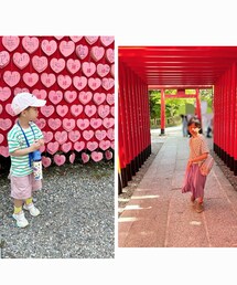 🩷の絵馬で有名な神社⛩ | 大好きな桜餅カラーでおやこーで🩷💚👩🏻は写真なし😅(その他)