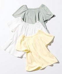 UNIQLO | GIRLS ギャザーフレアスリーブTシャツ 150cm(Tシャツ/カットソー)