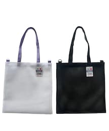DAISO |  Tokyo Girls Collectionとのコラボ 2025.3月上旬発売 メッシュ2WAYトートバッグ💜🤍 ショルダーバッグの紐別売 パープルの紐売り切れで白購入💦(トートバッグ)