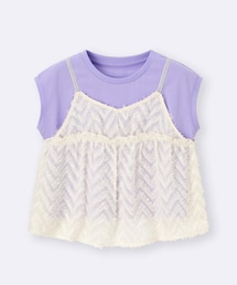 GU | GIRLSビスチェコンビネーションT［ノースリーブ］30 NATURAL(Tシャツ/カットソー)