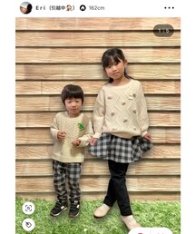 お手本コーデのRENくん&SARAちゃん♡ | さりちゃん作ブローチ🦖🐇可愛い💕(ラッピングキット)