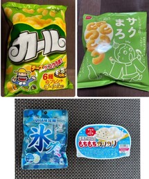 うさこのスウィーツ同盟会🧀🥐 | 左上:大阪・鶴橋のスーパー玉出で買ってたカールのチーズあじ 久しぶり食べたらやはり美味しかった😋右上: 4/29に新発売 サワークリーム&オニオン味。偶然近所のスーパーで発見💡カールに似てるけど小ぶり。サクサクでまろやか美味しい😋2022年にソースマヨ味、カレー味が発売されてた様。見たことないが😅変わり種のみ販売😆🐱下:花博前に👧🏻用。アンソニーさん食べてた雪見だいふく。(ラッピングキット)
