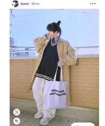 お手本コーデのかにちゃん🦀💕 | かにちゃんのビッグシルエットのゆるダボコーデ大好き❤️🔥(ラッピングキット)