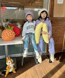 姉弟リアルコーデ💜🩵 | 先々週末のリアルコーデ👧🏻👦🏻💜(ラッピングキット)