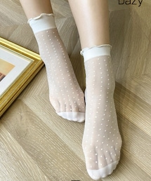 SHEIN | DAZY 水玉模様プリント 女性用クルーソックス 158円(ソックス/靴下)