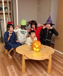 ハロウィンパーティー🥳 | お友達がかぼちゃを持参してくれ皆んなでくり抜きしたよ🎃レンレン暑くなり脱いで着替えて猫耳だけ🐈⬛(ラッピングキット)