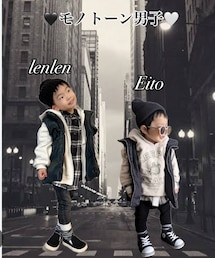 えいちゃんと❤︎私作コラ画🖤🤍 | モノトーン背景でカッコよく🤟 ゆるピタストリートも好き🖤追わせてもらいありがとうね❣️(ポスター/アート)