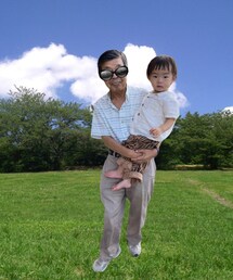 じぃじ👴と👶 | 背景実家の近所の公園画像🙈たまたま色味リンク🔗(その他)