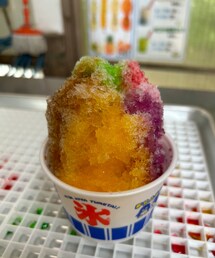うさこのスウィーツ同盟会🌈🍧 | 2023年に動物園に行った時リンリン👧🏻がシロップかけ放題で作ったレインボーかき氷🌈 (ラッピングキット)