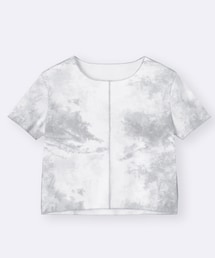 GU | GIRLSクロップドタイダイグラフィックT JR KIDS M(150cm)(Tシャツ/カットソー)