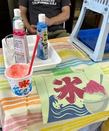 うさこのスウィーツ同盟会🍧 | 町内の夏祭りの🍧 旦那さんお手伝いでかき氷担当💪✨ コロナで会費余ってて参加費無料🤩(その他)