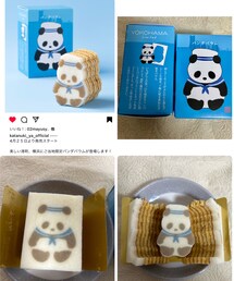 うさこのスウィーツ同盟会🐼🥮 | パンダバウム🐼 横浜の友達から京都旅行の時もらった💝型抜きパンダ🐼可愛すぎる🐾👦🏻が🐼ほぼ2個食べて私は残りと端をもらいました🙊(ラッピングキット)