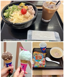 うさこのスウィーツ同盟会🍜🍨 | リンリンとデート👭💕ランチは👩🏻豚しゃぶと揚げ茄子の胡麻だれぶっかけうどん◥█̆̈◤࿉∥ 👧🏻一風堂🍜 お子様ラーメンセット 食後のデザート👦🏻お迎え前に31へ🍦👩🏻ダイキュリーアイス🩵ラムとライムのカクテルイメージ🍸ノンアルコール💡爽やか🫧 👧🏻ロッキーロード🍫(ラッピングキット)