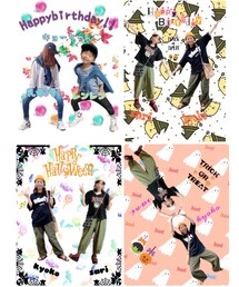 ありちゃん、さりちゃんありがとう💝 | ありちゃん🥰🍁コラ画にどすこいポーズ、乳母3号してくれいつもありがとう🥰ありちゃんとレンレン2人からお祝いしてもらえ幸せ💖 さりちゃん🥰だんご3兄弟コーデ追いコーデ嬉しい🥰ハロウィン仕様可愛い🎃 2人団子ポーズ最高❤️🔥(ポスター/アート)