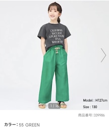 GU | GIRLS リネンブレンドイージーワイドパンツ 130cm 1,690円(パンツ)