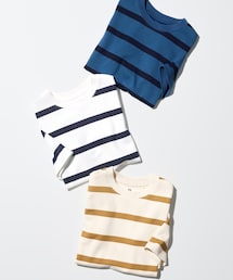 UNIQLO | エアリズムコットンボーダークルーネックTシャツ 120cm(Tシャツ/カットソー)