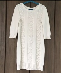 GAP | 七分袖ケーブルニットワンピース 130(8-9YRS)M(ワンピース)
