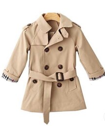 韓国子供服 | 商品カラー:カーキ(実際はベージュ) 120cm 送料込みで2,189円 (トレンチコート)